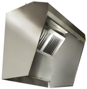 Hood with bulkheads for fryers, kebab